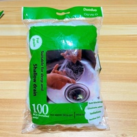 100 Filter sampah plastik sekali pakai, untuk wastafel dapur, saluran pembuangan, lantai Anti memblokir, kandang dengan jaring Anti pemblokiran