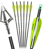 Flèches de carabine à poulies en carbone HT de 20 pouces, 6 pièces, avec pointes lumineuses, flèches de chasse, logo personnalisé OEM, pour arc classique en plastique