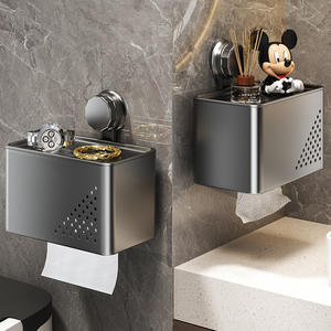K20 ที่ใส่กระดาษชำระแบบติดผนังทรงสี่เหลี่ยม สีเทากันเมทัล กล่องเก็บของกันน้ำสำหรับใช้ในห้องน้ำ - Product Image 4