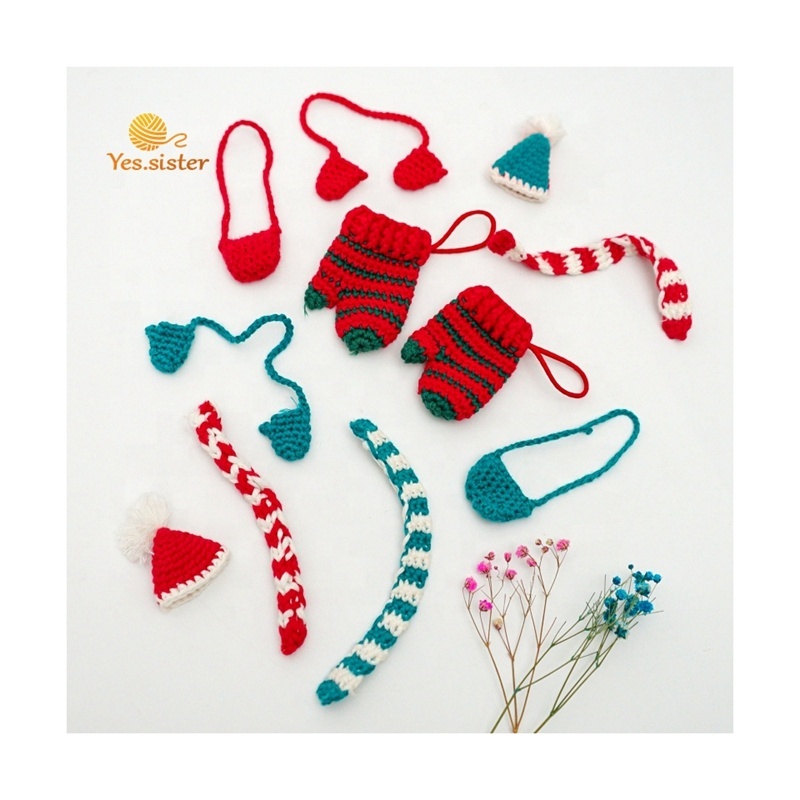 Mini Christmas Crochet Doll Accessories Soft