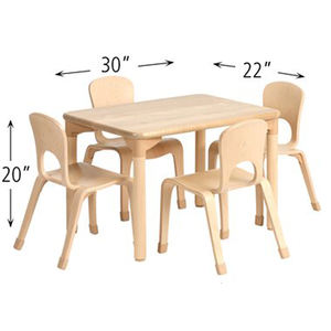 Enfants Montessori préscolaire courbé bois maternelle salle de classe garderie garderie crèche meubles pépinière Table et chaise ensemble - Product Image 4