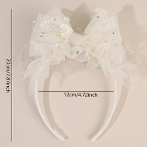 Bandeau de cheveux en tulle scintillant avec nœud en forme de couronne pour filles, accessoires pour cheveux, bandeau pour les dents, style princesse, mode chinoise - Product Image 5