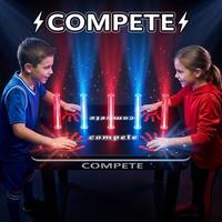 Mesa de Juego Electrónica de Reacción para Dos Jugadores con 5 Columnas de Luz LED, Juego de Mesa de Desafío de Velocidad con Huellas Dactilares, Juguete para Niños y Fiestas Familiares