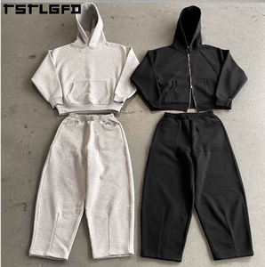 Individuell Anpassbare Schwere Baggy Jogginghose für Herren aus 100% Baumwoll-Fleece-Terry mit geradem, weitem Bein - Product Image 5