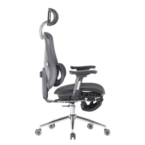 Office Recliner Chair with <b>Adjustable</b> Headrest Ergonomic Mesh Design Fabric Upholstery for Home Use with <b>Footrest</b> - Product Image 3
