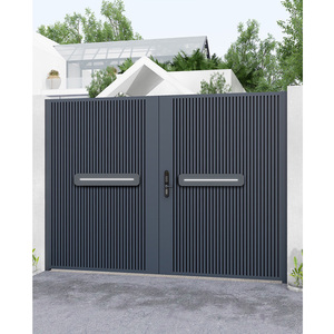 Portail automatique moderne simple en acier métallique à double battant en <span class=keywords><strong>fer</strong></span> <span class=keywords><strong>forgé</strong></span>, petit modèle, dernier modèle - Product Image 2