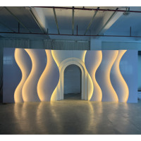 Décor de scène de mariage personnalisé, décoration de fête, arche lumineuse LED, cloison de séparation, séparateur de pièce blanc, toile de fond Hochzeit