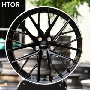 Jantes forgées HTOR 5x114.3 Noir brillant 19 20 21 pouces 24x12 Jantes de voiture Luxe Sport Adapté pour <span class=keywords><strong>Martin</strong></span> DB12 Lucid Air SU7 Q5 Q7 - Product Image 1
