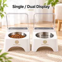 Gamelle surélevée pour chien avec capteur de mouvement, distributeur automatique sans fil avec couvercle transparent à ouverture automatique
