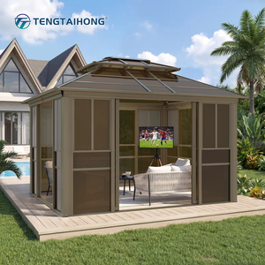 Pavillon extérieur résidentiel avec structure en aluminium et porte coulissante, design 12*12, <span class=keywords><strong>toit</strong></span> résistant aux charges de neige, jardin d'hiver, véranda - Product Image 2