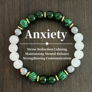 Piedra Natural Anti-Ansiedad Trastorno Alivio del estrés Reducción Mente Calmante Equilibrio mental Relax Meditación Pulsera de cuentas - Product Image 6