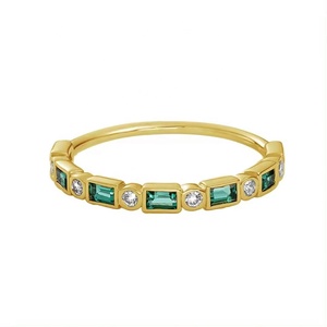 <b>Custom</b> Vintage Women's Wedding 18K Gold Plated Vermeil 925 Sterling Silver Buaguette Cubic Zirconia Certified <b>Rings</b> - Product Image 1