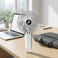 Ventilateur portable pliable de 6 pouces, 5 vitesses, écran LED, angle réglable, clip autobloquant, rechargeable par USB, pour la maison, le camping-car et l'extérieur