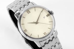 Cream Dial Quartz Watch with Roman Numerals and Stainless Steel Bracelet for Men OMEGAES - Product Image 3