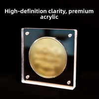 Boîtier de présentation de luxe en acrylique transparent magnétique pour pièces commémoratives, étui anti-poussière pour médailles de défi, idéal pour exposition et stockage