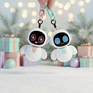 Porte-clés robot intelligent interactif Eiliko Multiverse avec coques interchangeables et emojis - Cadeau tendance - Product Image 1