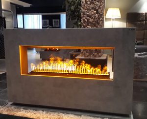 Modern Royal Style Indoor Electric Fireplace <strong>Heater</strong> 3D Media Double Line LED Light Water Mist Steam Steel Insert Remote Control - Product Image 5