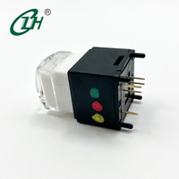 Interrupteur à bouton-poussoir électronique en plastique éclairé par LED 12 mm 12 V 1NO, marche/arrêt, à enclenchement momentané, tactile