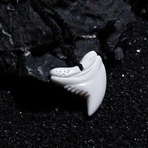 Gx047 हस्तनिर्मित नक्काशीदार शार्क दांत पेलेंट हार और याक हड्डी चोकर नए ज़ेलैंड माओरी आदिम जनजातियों के गहने सर्फिंग उपहार - Product Image 5