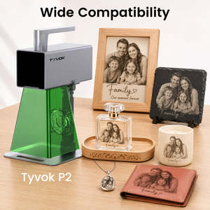 เครื่องแกะสลักเลเซอร์แบบกัลโว TYVOK P2 ขนาดกะทัดรัด สำหรับป้ายของขวัญ หนัง แกะสลักได้รวดเร็ว ปรับและแก้ไขเลเซอร์ได้อย่างง่ายดาย - Product Image 4