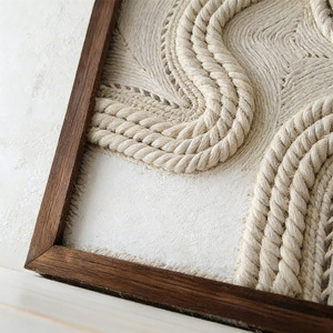 Arte Mural Texturizado con Cuerda de Estilo Wabi-Sabi para Interiores de Cafeterías - Product Image 4