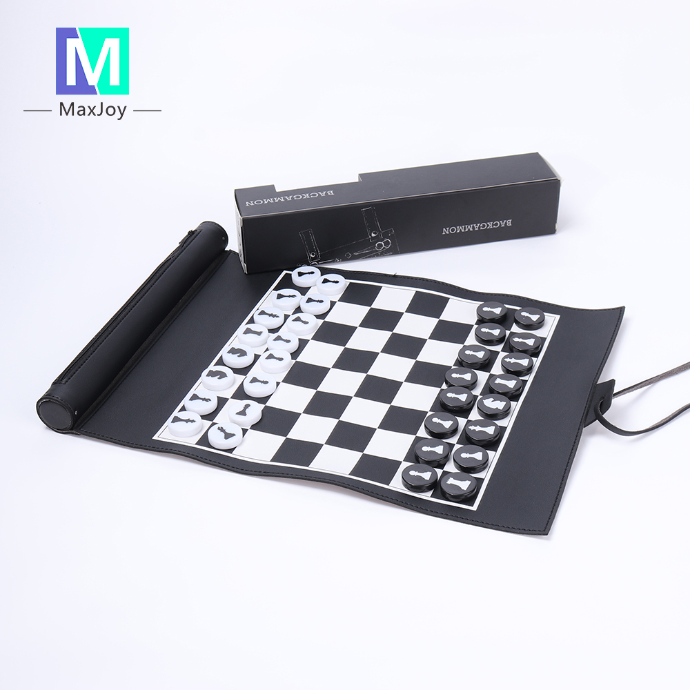 Портативный дорожный наружный ручной работы Международный кожаный набор для шахматных настольных игр