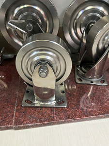 Roulettes industrielles robustes en acier inoxydable TPR, haute capacité de charge, résistantes à la rouille, durables, options de roues de 4, 5, 6, 8 pouces, simples - Product Image 6