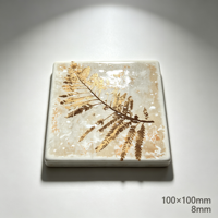 Carrelage mural moderne à motif de veine de feuille 100x100mm, carrelage artistique en céramique imprimé à la main, motif botanique pour mur intérieur, crédence de cuisine