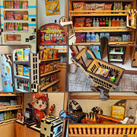 Kit de maison miniature DIY, magasin japonais, puzzles en bois 3D pour adultes, assemblage de maison miniature DIY, puzzle de maison de poupée