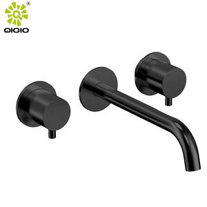 Modern Bathroom Concealed Wall-Mounted Dual Handle 304 Lead-Free Stainless Steel Ceramic <strong>Valve</strong> Core Metered <strong>Wash</strong> <strong>Basin</strong> Faucet - Product Image 3