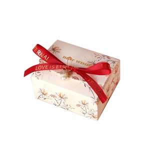 Boîte à bonbons de mariage de luxe en gros RTS, 9,5*7,5*4,6 cm, forme rectangulaire, emballage cadeau en papier avec ruban pour boîtes à papier de fête - Product Image 4
