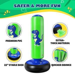 Saco de Boxeo Inflable de Dinosaurio Premium para Niños, 48 Pulgadas, Set de Entrenamiento de Boxeo Estable para Edades de 3 a 6 Años, Juguete de Karate y Taekwondo, Regalo - Product Image 6