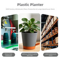 Pots de fleurs modernes intelligents à arrosage automatique, en plastique PP durable, avec trous de drainage, design minimaliste, capacité de 3,23 L, utilisation intérieure/extérieure