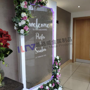 फ्रीस्टैंडिंग एलईडी रेन वॉटरफॉल स्टेनलेस स्टील पैनल वॉटर फीचर वॉल फाउंटेन - Product Image 3