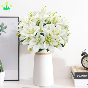 แจกันดอกไม้ประดิษฐ์ทำจากผ้าไหมดอกลิลลี่สำหรับช่อดอกไม้งานแต่งงานบ้านงานเลี้ยงโต๊ะในโรงแรมสำนักงานการจัดดอกไม้ - Product Image 3