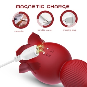 Potente Succhiatore per Capezzoli, Vibratore a Forma di Rosa per Stimolazione Orale e Clitoridea, Giocattoli Sessuali per Donne - Product Image 4
