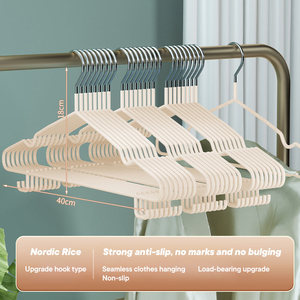 Оптовые цветные нескользящие вешалки для одежды из пластика, изготовленные методом литья под давлением, с крючками для экономии места в гостиной - Product Image 2