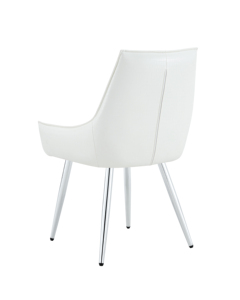 Crocodile Pattern Premium PU Leather Modern Accent <b>Chair</b> for Home Office Diamond Decor Backrest Chrome <b>Silver</b> Metal Legs - Product Image 2