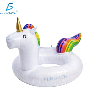 Flotador inflable de unicornio ELE-GATE con diseño de arcoíris para niños y adultos - Product Image 3