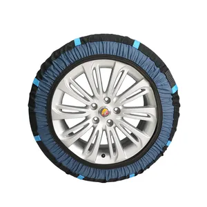 BOHU Bolsa de almacenamiento de neumáticos Cubierta de neumático de invierno portátil Snowy Road Car Textile Kit de emergencia de invierno Calcetines de nieve