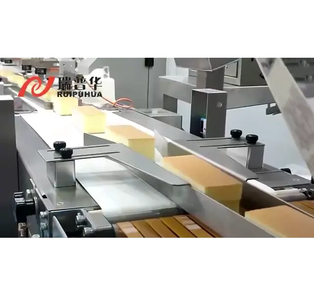 Máquina automática de embalaje horizontal, paquete de flujo de pan, pastel, moño, línea de embalaje