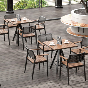 Juego de Comedor para Patio Exterior, Resistente al Agua y a la Corrosión, Muebles de Bistro para Bar, Cafetería, Resort, Venta al Por Mayor - Product Image 4