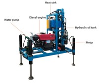 Machine de forage de puits d'eau hydraulique pour forage de puits profonds de 100m, 130m, 150m, pour le forage d'eau souterraine