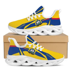 Zapatillas de deporte con estampado de bandera de Colombia para hombre, zapatos informales con estampado de bandera de país, OEM