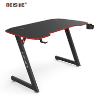Bureau de jeu BEISIJIE de haute qualité, table de jeu E-Sports avec éclairage LED RGB, support pour tasse et crochet pour casque