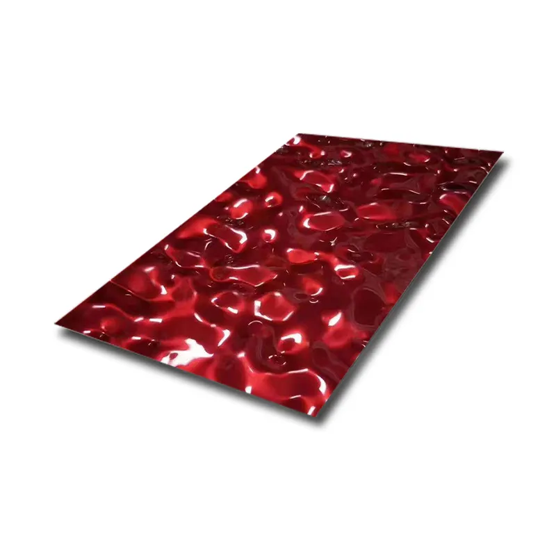 304 pvd colore stampato finito decorativo ss piatto ondulazione dell'acqua lamiera di acciaio inossidabile per la decorazione del soffitto
