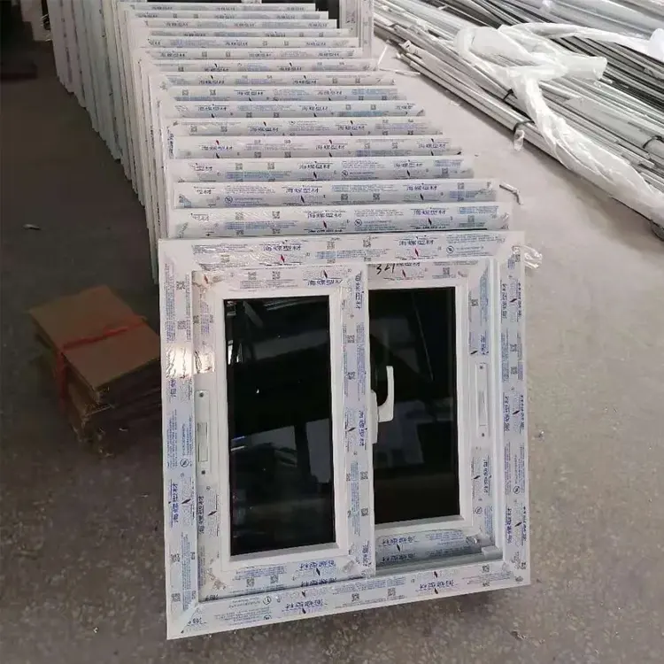 공장에서 만든 갈색 시스템 여닫이 창 프로필 심플한 디자인 알루미늄 창/여닫이 UPVC/PVC 슬라이딩 창