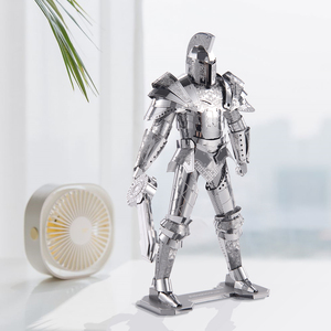 Puzzle 3D en métal Piececool <span class=keywords><strong>Black</strong></span> Knight, assemblage DIY, modèle de figurine d'armure moderne, impression UV, décoration de bureau, cadeau de collection - Product Image 2