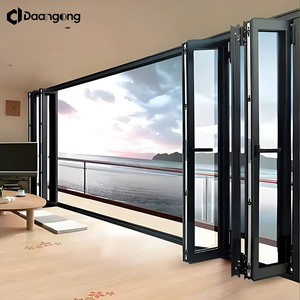 <span class=keywords><strong>Puerta</strong></span> Plegable de Aluminio y Vidrio Templado con Sistema Bi-Fold y <span class=keywords><strong>Mosquitera</strong></span> para Patio, Balcón o Restaurante - Product Image 3