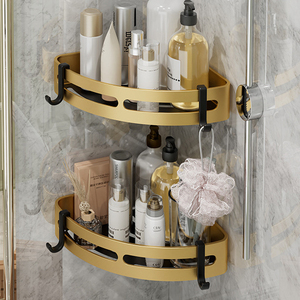 Juego de 6 Piezas de Repisas de Pared de Aleación de Aluminio Negro Dorado, Toalleros, Accesorios de <span class=keywords><strong>Baño</strong></span> - Product Image 6